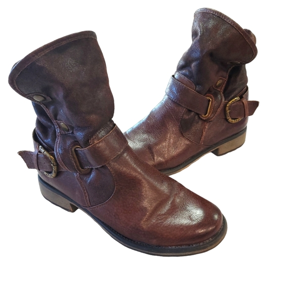 Bare Traps  Shakira Brown Mid Calf Leather Fur Lined Boots Size 8 - Picture 3 of 16